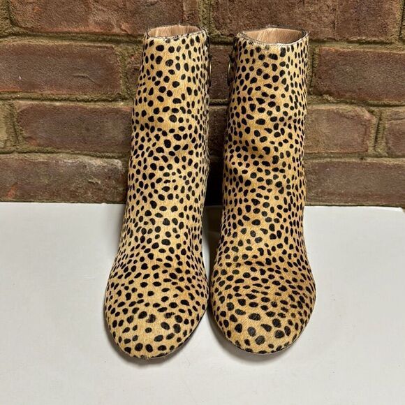Able Cheetah Dot Celina Leather Skin Ankle Bootie Size 10 - Picture 3 of 10